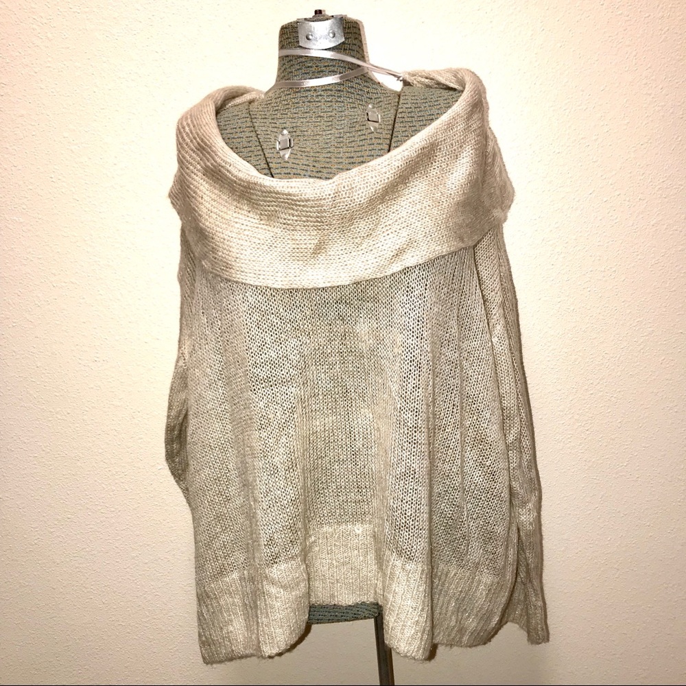 Lane Bryant Cowl/Off Shoulder Cream Sweater 26/28